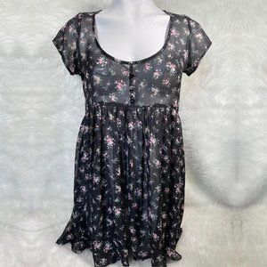 floral sheer babydoll dress